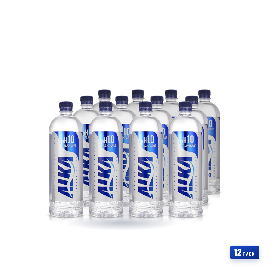 ALKA pH10 alkaline water delivery — 1 liter bottles, 12 pack case